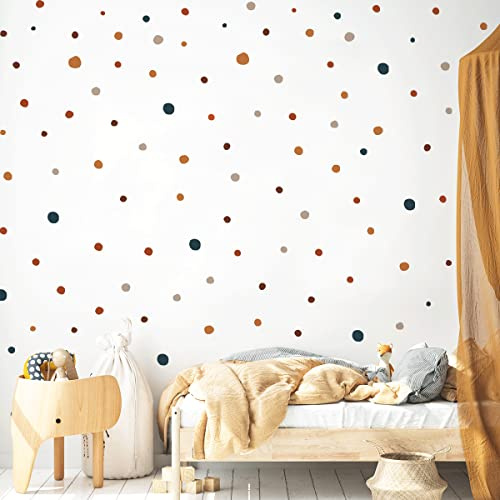 Mica-Mica Wandtattoo Kinderzimmer - 50 Punkte | Hochwertige Stoff-Wandtattoos | 100% PVC-frei | Nachhaltige Wanddeko, Wandaufkleber & Wandsticker | Deko fürs Babyzimmer | Klebepunkte (Naturtöne)