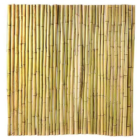 Paquet de 5 écrans de Clôture de Confidentialité en Bambou de 39,4 (L) X 39,4 (H) Panneau de Clôture de Jardin pour Mur Extérieur, Jardin, Terrasse, Total 19,4 Pieds (L),Wood Color