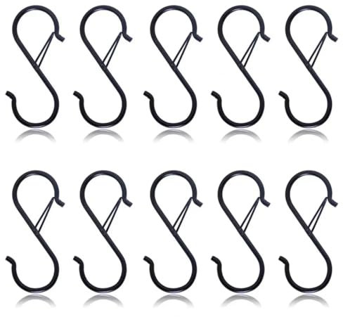 QEDBOJE 10 pièces Crochet Forme S, Crochet S Acier Inoxydable Multifonctions, Crochets S, Forme S Crochets Métal, Pour Cuisine Salle Bain Chambre à Coucher Bureau Jardin (92mm)
