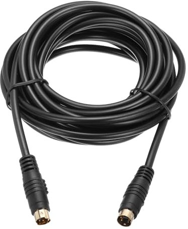 sourcing map S Video Cable 16ft, Mini DIN 4 Pin S-Video Cable Male to Male Gold Plated Connector Transfer for TV Receiver Monitor S-VHS VCR DVD