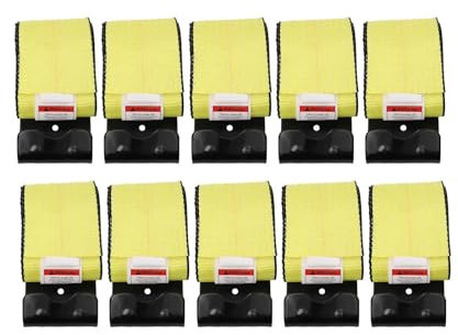 Cabrestante manual Paquete de 10 correas de cabrestante de 4x5 pulgadas, correa de amarre resistente con gancho plano para remolque utilitario de camión de plataforma Cabrestante Hand