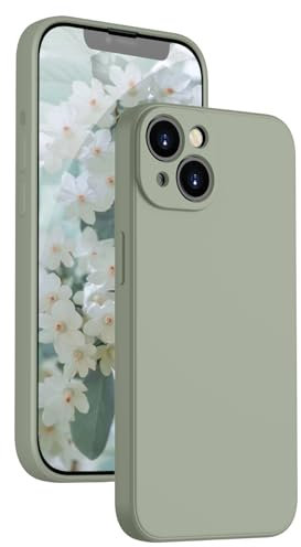 KPPIT Silikon Hülle für iPhone 14 Hülle mit Lanyard, Handyhülle für iPhone 14 Ultra Dünn mit Microfiber,Kratzfeste Rundumschutz Schutzhülle für iPhone 14 Case 6.1'' Kupfer Grün