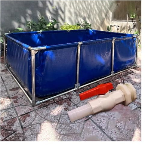 PVC-Planenteiche, Fischteich im Freien, Aquariumbecken mit Ablassventil, temporärer Auffangbehälter für Salzwasserfische, 0,55 mm Planen-Wasserspeicherbecken zum Schwimmen mit Koi-Fischen un