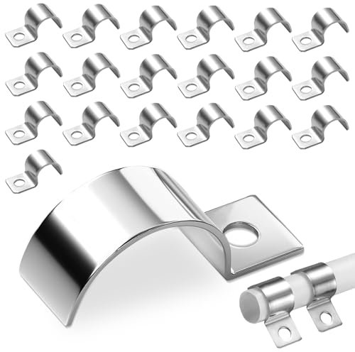Chingcoo 20 Stück Kabelschellen Metall Rohrschellen, 25mm Bügelschelle Rohrbefestigung, V2A Edelstahl 304 Rohrschelle, Einzelloch U-Rohrschellen Befestigungsschelle für Ø 24-25.5mm Kabel Wasserrohre