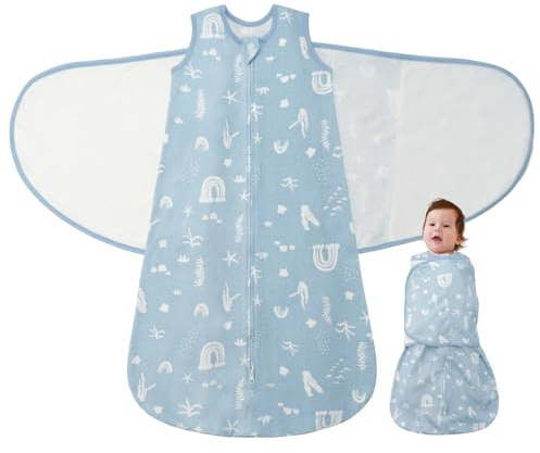 Neugeborene Baby Schlafsack 1 Tog Sommer Pucksack 0-6/6-12 Monate Sommerschlafsack Sleeping Bag 100% Baumwolle Swaddle Schlafanzug Baby Blanket Sommerschlafsäcke für Babys Neugeborenen Geschenk