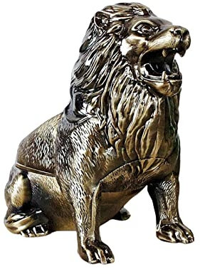 Zkydhbd Cendrier de luxe avec couvercle coupe-vent et anti-odeurs en alliage - Décoration de bureau pour homme et femme - Cendrier de table vintage avec couvercle pour l'extérieur