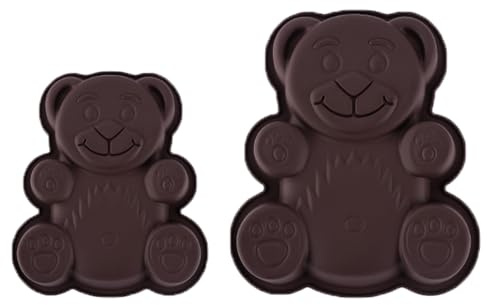 Lansls Backform Bär Teddy Kuchenbackform Braun Silikon Kindergeburtstag Weihnachten Silikonform Für Kuchen Eis Schokolade Brot Dessert Pudding Bpa Freiding Bpa Frei, Eines Groß Und Eines Klein