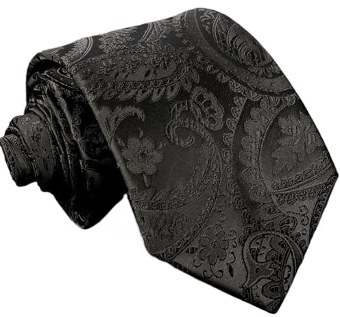 Men's Tie, 8 cm Solid Color Men's Fashion Floral Black Ties Elegant Classic Style Business Formal Accessory Hand Sewn Soft for Wedding Business Party Father's Day Gift Stylish Look in Seconds