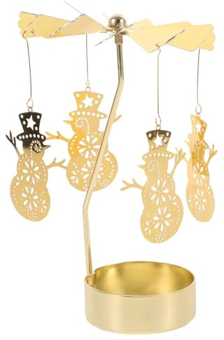 TenaLucy Drehbarer Kerzenhalter, Gold Teelichthalter Karussell