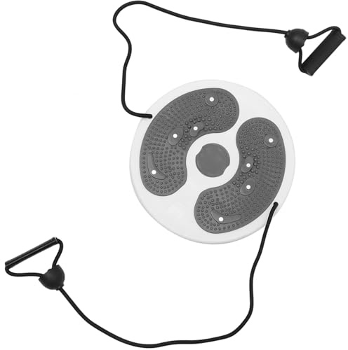 QUMIIRITY Waist Twisting Disc with Rope and Foot Massage Board, Household Fitness Machine for Slimming, Muscle Toning and Body Shaping, Gray Exercise Spinner for Home Workout