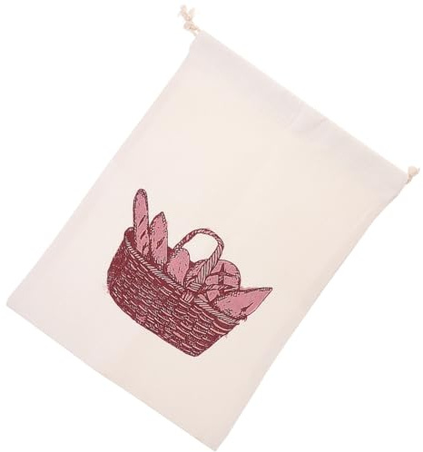 AMUSLESUR Bolsa de Pan de Lino Beige Cordón para Colgar Puerta, Organizador de Almacenamiento Fácil de Limpiar, Diseño Simple para Dormitorios y Hogar