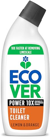 Ecover Power Toilet Cleaner, Removes Limescale Leaving a Sparkling Clean, Fresh Lemon & Orange Scent, 1 x 750ml