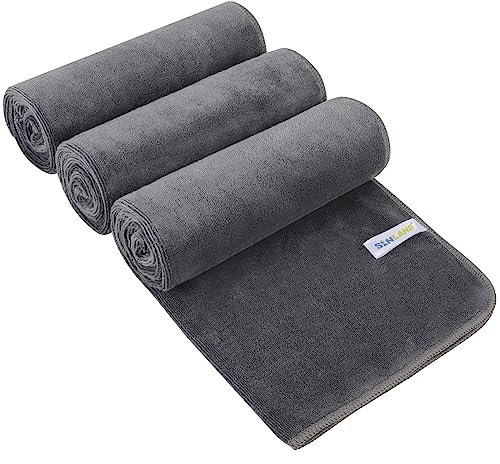 SINLAND Microfiber Gym Towels Sports Fitness Workout Sweat Towel Super Soft and Absorbent 3 Pack 40cmx80cm