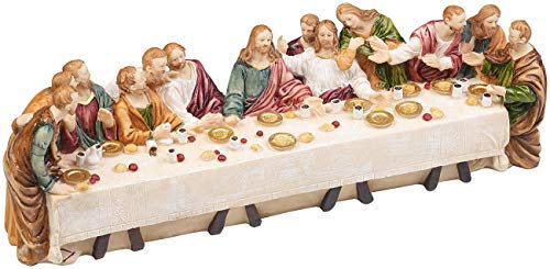 PEARL Deko-Abendmahlszene aus Polyresin, mit 13 handbemalten Figuren (Weihnachtskrippe)