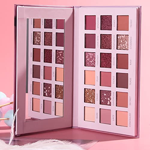 Palette Maquillage Yeux, Palette de Maquillage avec 18 Couleurs, Ombres à Paupières Ultra Shimmer Matte Pigmentées, Poudre Imperméable Longue Durée, pour les Fêtes