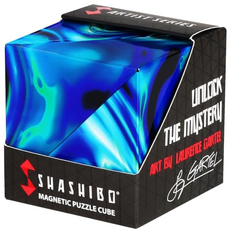 Shashibo Cube Transformable – Cube Antistress breveté et primé avec 36 aimants rares sur Le thème de la Terre – Peut Prendre Plus de 100 Formes (Mystic Ocean)