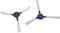 vhbw 2X Spazzola Laterale Compatibile con Rowenta Smart Force Essential Robot aspirapolvere - Set spazzole, Nero/Bianco/Blu