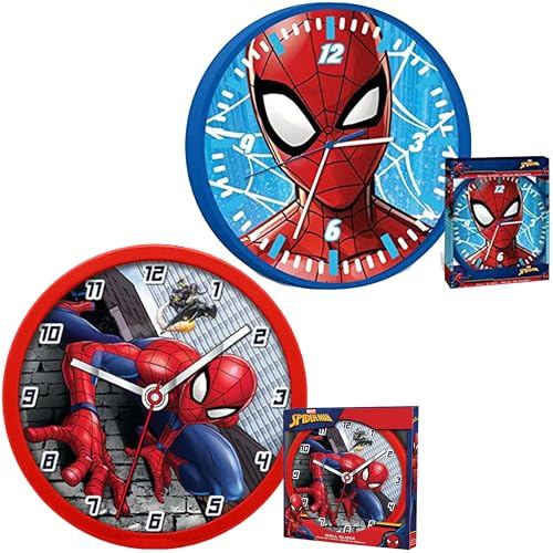SRV Hub – Horloge murale analogique Spiderman pour enfants, décoration de chambre à coucher, bureau, salon, cuisine et décoration d'intérieur