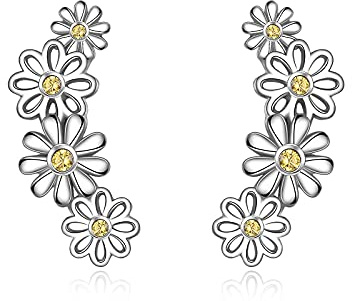 Kreuz Tränenohr Linie Fallen Hängend - Ohrringe 925 Sterling Silber Teardrop Drop Threat Threader Ohrringe