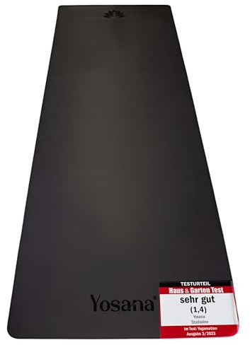 Yosana Yogamatte aus Naturkautschuk | extrem rutschfest | ULTRA GRIP Oberfläche aus ECO PU | extra breit 68cm | inklusive Tragegurt | Yoga matte 183x68cm | 4mm dünn
