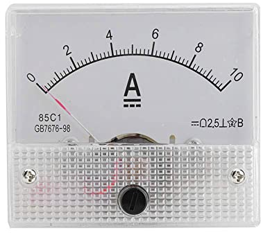 WANGCL Mini Amperometro Analogico a Corrente, Professionale, Durevole, 2,5 Precisione, Voltmetro CC 85, Corrente C1 (DC 0-10A)