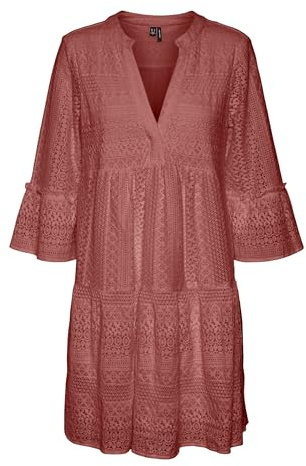 Vero Moda midi-klänning för kvinnor, Rosenbrun, M