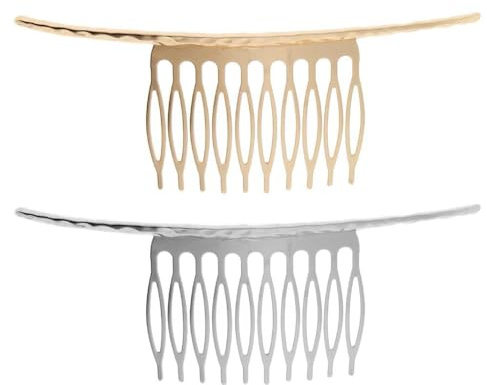 Fenteer Haargesteck Haarschmuck Haarkamm Seitenkamm, Metal Braut Hochzeit Kamm Schleier Seite Kamm Schleier Steckkamm Haarschmuck für Brautfrisur Frauen Frisurhilfe, Frauen, Brautschmuck, Silber+Gold