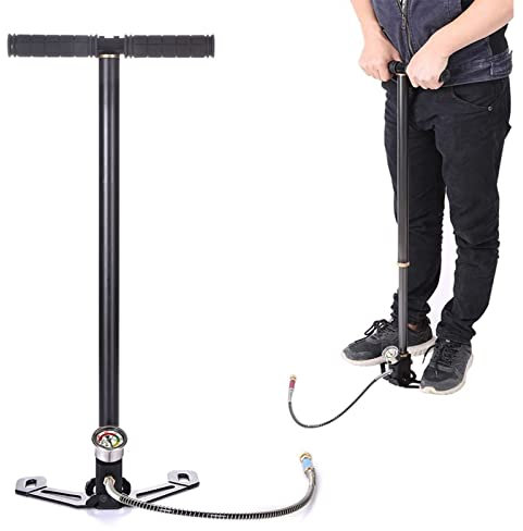 Hand Pump, 3 Stage Air Gun Rifle Filling Pump, Stirrup Pump 4500PSI High Pressure Hand Pump, Air Cycling Hand Pump for PCP Air Gun Boat Tire Ball Kayaks