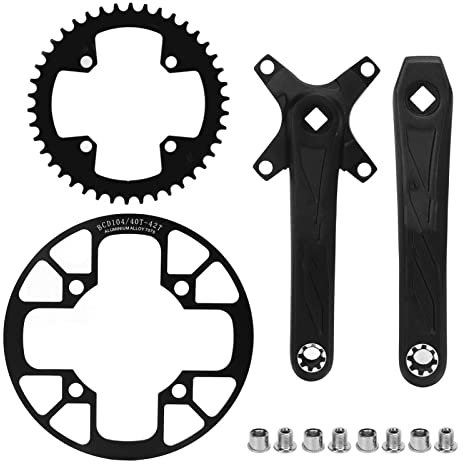 Socobeta 170 Mm Kurbelgarnitur 104 BCD Mountainbike Fahrrad Kurbelarm Set mit 42T Narrow Wide Kettenblatt 40T 42T Schutzscheibe für Rennrad Mountainbike