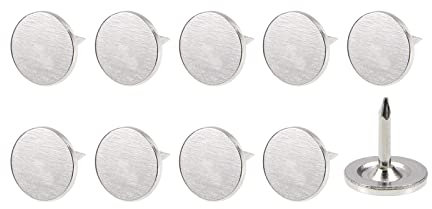 METALLIXITY Tappezzeria Chiodo Punta (9,5x10x1,2mm) 100pz, Ferma Piatta Testa Spingi Spilli - per Casa Edilizia, Casa Cucina Mobili, Argento Tono