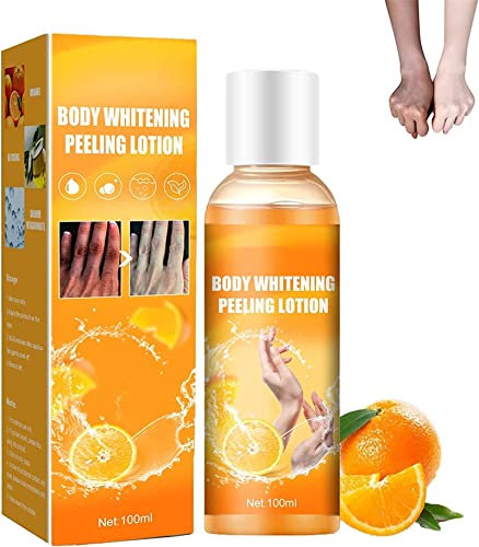 Body Whitening Cream Peeling Lotion - 100ml Orange Peeling Lotion,Skin Lightening Brightening Flawless,Dark Spot Corrector Cream For Hand,mild Exfoliate Removes Dirt Improves Body Skin