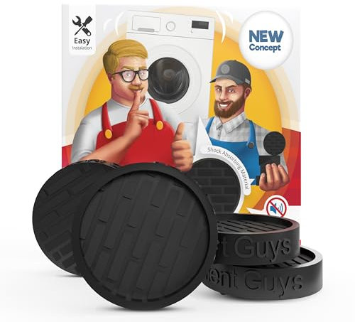 Silent Guys Anti Vibration Pads für Waschmaschine 4 Stück Anti Vibration Matte Waschmaschine Matte Anti Vibration Pad Gummi für Unterlegscheibe und Trockner Stabilisator Waschmaschine