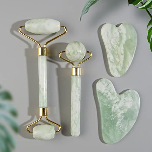 Natürliches Jade-Rollen-Massagegerät Für Gesichtsroller Jade-Stein-Gesichtsmassagegerät,Jaderoller Grün