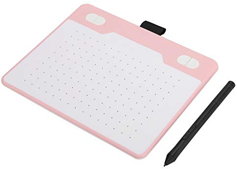 ASHATA Drawing Table, Graphics Drawing Tablet Digital Graphic Drawing Tablet Portable Handwriting Pads Board with Battery-Free Stylus, for Windows, for OSX and for Android (Pink)