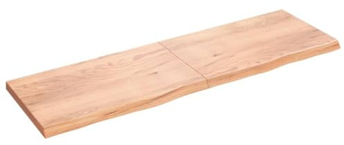 vidaXL Waschtischplatte, Multifunktional Arbeitsplatte mit Naturkante, Waschtischkonsole Tischplatte für Badezimmer, Holzplatte Platte, Hellbraun 200x60x(2-6) cm Massivholz Behandelt