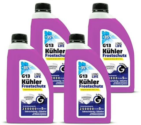 Gamix Kühlerfrostschutz G13 – Gebrauchsfertige Kühlflüssigkeit Auto – Frostschutz bis -35 °C – Longlife 5 Jahre – 4 L