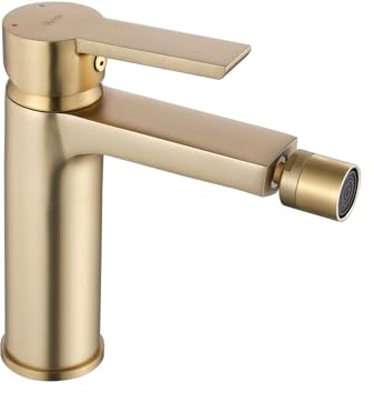 Rea ARGUS BRUSH GOLD BIDET-WASSERHAHN, Messing-Einhebelmischer für WC, WC, Badezimmer (Gold)