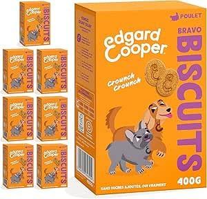 Edgard & Cooper Friandises Pour Chien, (Poulet, 400g x 7), Biscuits Bravo, Biscuits Pour Chien, Viande fraîche, Faibles en calories, Recette sans céréales, des biscuits pour le féliciter