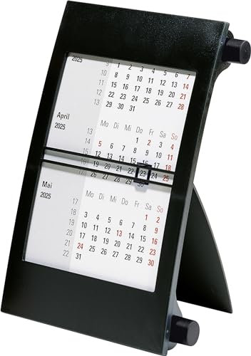 rido/idé 3-Monats-Tischkalender 2025 | 90×120 mm, schwarz