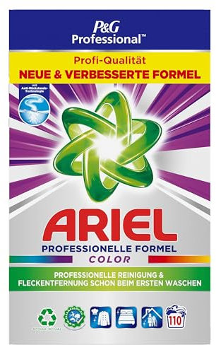 Ariel Professional Waschpulver, Waschmittel Colorwaschmittel, 110 Waschladungen, 6.6 kg, Hervorragende Fleckenentfernung und Reinigung schon ab dem ersten Waschgang