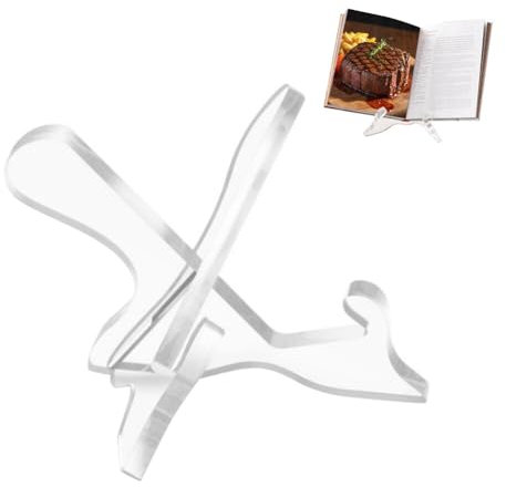 Huamengyuan Multifunktionaler Rezeptständer langlebig Kochbuch Display Halter Acryl Kochbuch-Halter transparent Buchständer X-Form Kochbuchhalter für einfache Organisation in der Küche