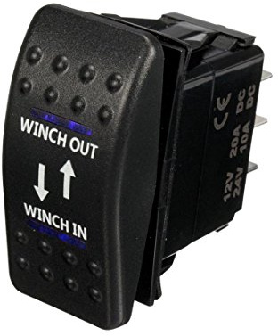 Lanko 12V 20A Winch in Winch Out on-Off-on Interrupteur À Bascule 7 Broches Del Bleu