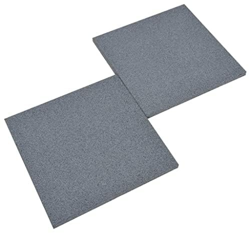 N.1 scatola di 4 Piastrelle in gomma anticaduta cm 50x50, cm. 2,5 (Totali mq. 1). Pavimento tappeto parco giochi, palestre. Piastrella gomma antitrauma, antishock CERTIFICATA (Grigio, 50x50)