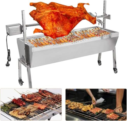 Wrobelax Asador de carbón asador de carbón – Máquina de asado giratorio para barbacoa de pollo y cordero para picnic al aire libre (color: estilo 2)