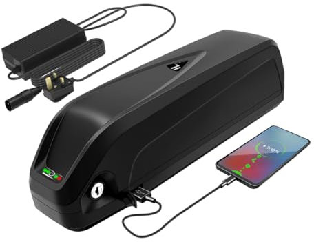 R TEAM Ebike Battery 48v 13AH with Charger, USB Port, Lithium Electric Bike Battery for 1000W 750W 500W 250W Motor (Bafang, AW, most ebike conversion kit)