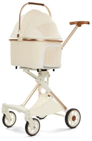 3-in-1 Hundebuggy für Kleine Und Mittelgroße Hunde, Hundebuggy Und Katzenkinderwagen, Leichter, Faltbarer Rahmen aus Aluminiumlegierung