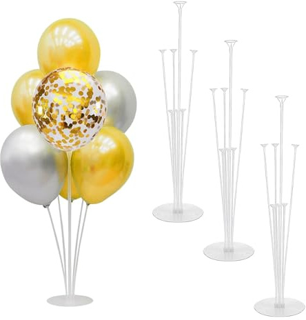 4 Stück Ballonhalter, Luftballon Ständer, Ballonbogen Gestell, Wiederverwendbar Desktop Ballonstäbe, für Party Dekoration Geburtstag, Party, Hochzeits