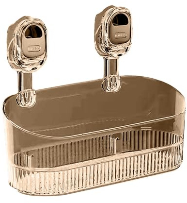 Genérico Organizador de ducha con ventosa, estante de ducha organizador de baño con orificios de drenaje, estante de almacenamiento con ventosa corrugada sin perforación para cocina, baño