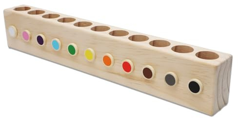 Pennhållare trä, pennhållare barn, pennförvaring med 11 fack, pennlåda i massivt trä för barn, pennförvaring, Montessori pennor skrivbord organisatör för skola kontor hemma
