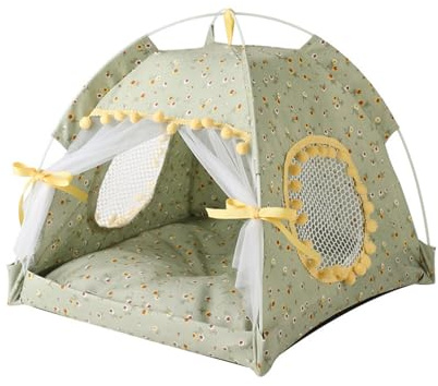 Tragbare Zusammenklappbare Hund Zelt, Katzen Zelt Outdoor katzenzelt Wasserdichtes Hundezelt， Hundebett Kuschelig Haustierbett mit Tiermatratze Weich Tierbett (guolvse,50 * 50CM 15 Pfund)